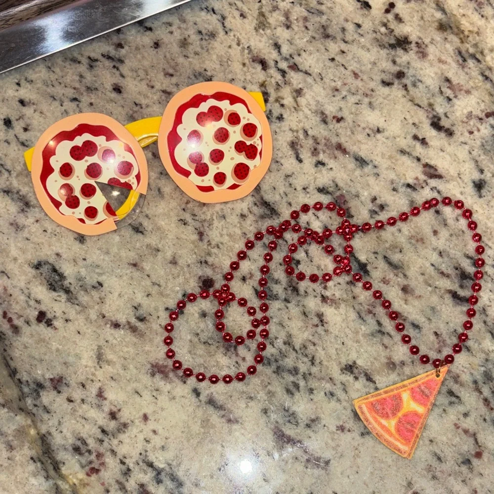 Pizza-Themed Kids Sunglasses and Necklace Set